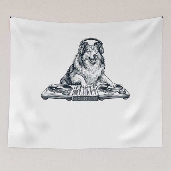 Item preview, Vintage Retro Shetland Sheepdog DJ Dog Mom Dad Music Lover designed and sold by TerryConnells.