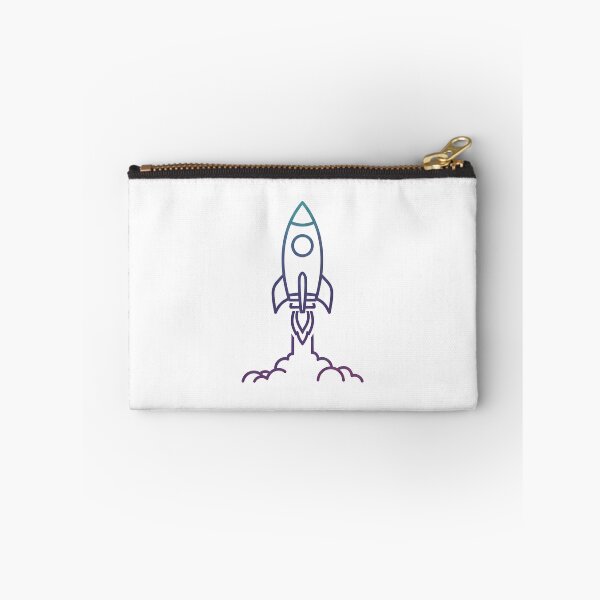 Item preview, A neon-lit illustration of a rocket blasting off into the cosmos with a trail of flames. designed and sold by VerizalShop.
