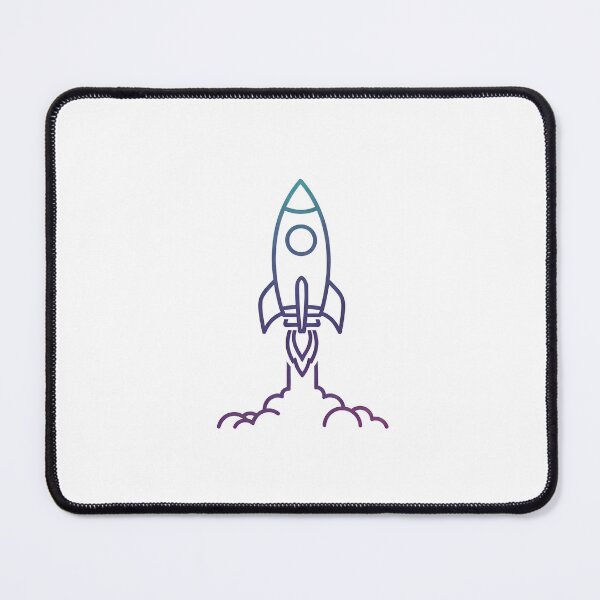 Item preview, A neon-lit illustration of a rocket blasting off into the cosmos with a trail of flames. designed and sold by VerizalShop.