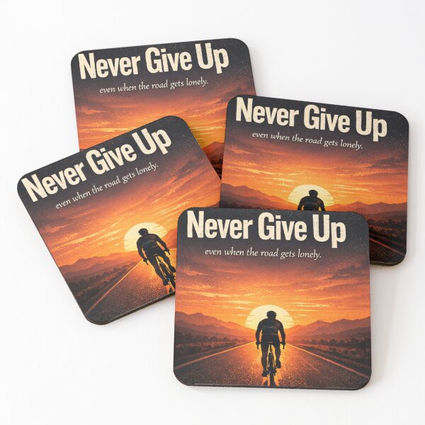 Item preview, Never Give Up – even when the road gets lonely. designed and sold by Clauando.