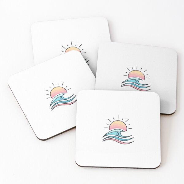 Item preview, vibrant pastel sunset over calm ocean waves designed and sold by VerizalShop.
