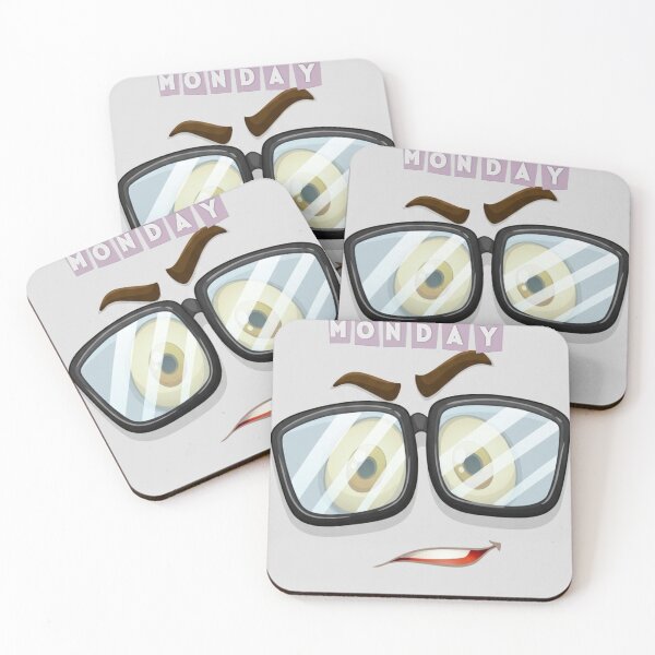 Item preview, Funny Monday Mood Face with Glasses – Tired Office Humor Design designed and sold by RushVibeWear.
