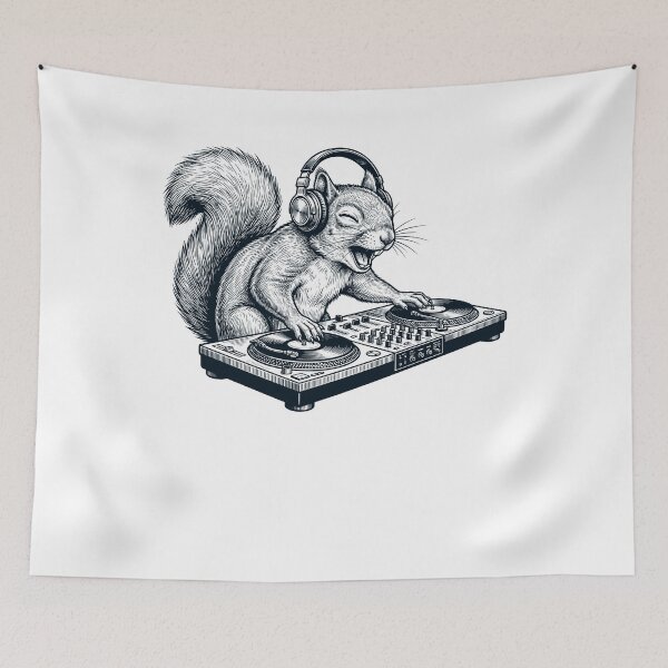 Item preview, Vintage Retro Squirrel DJ Animal Music Lover designed and sold by TerryConnells.