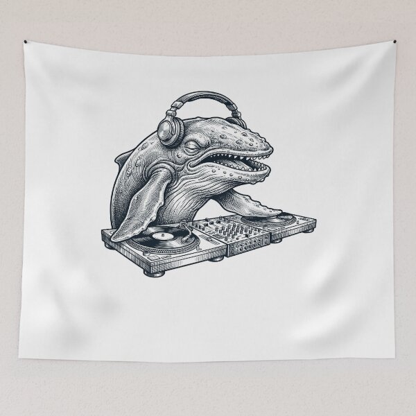 Item preview, Vintage Retro Whale DJ Animal Music Lover designed and sold by TerryConnells.