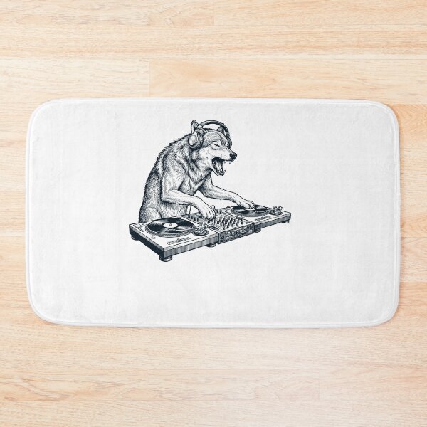 Item preview, Vintage Retro Wolf DJ Animal Music Lover designed and sold by TerryConnells.