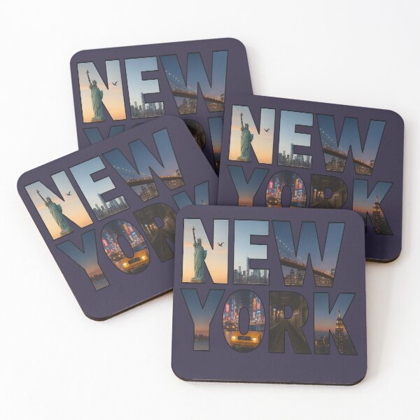Item preview, New York City Skyline Art – Realistic NYC Letter Collage with Times Square, Statue of Liberty & Empire State Building designed and sold by Creative Design Studio.