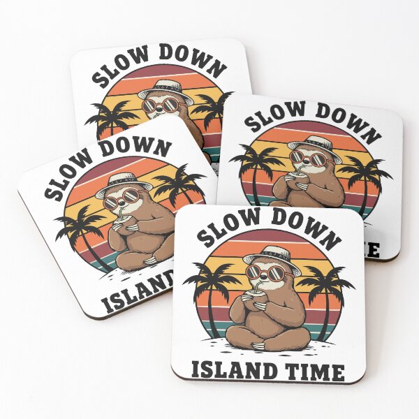 Aperçu de l'œuvre Paresseux Slow Down Island Time Coconut Chill créée et vendue par PixelStudioBe.