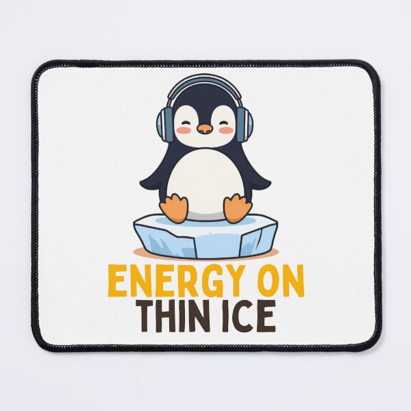 Item preview, Energy On Thin Ice Kawaii Penguin designed and sold by PunTeestic.