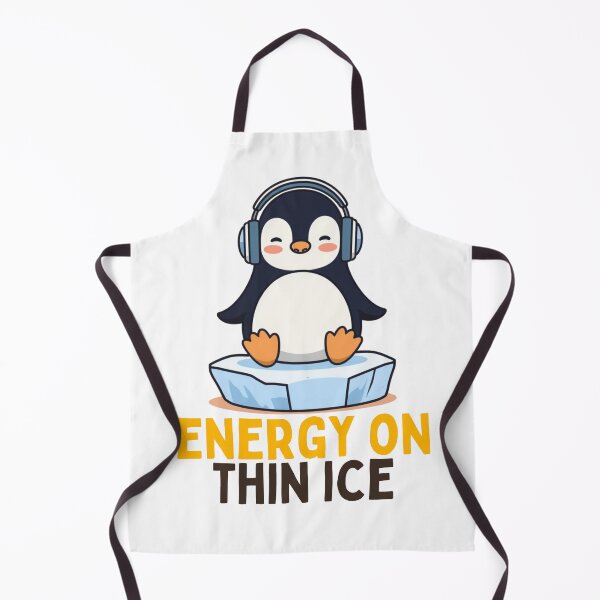 Item preview, Energy On Thin Ice Kawaii Penguin designed and sold by PunTeestic.