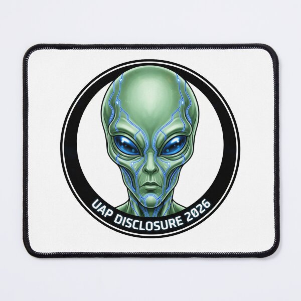 Item preview, UAP Disclosure 2026 Cyber Alien Badge Sticker designed and sold by octozap.