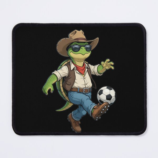 Item preview, Cowboy Turtle Soccer Star - Western Reptile Playing Football designed and sold by Threadnovax.