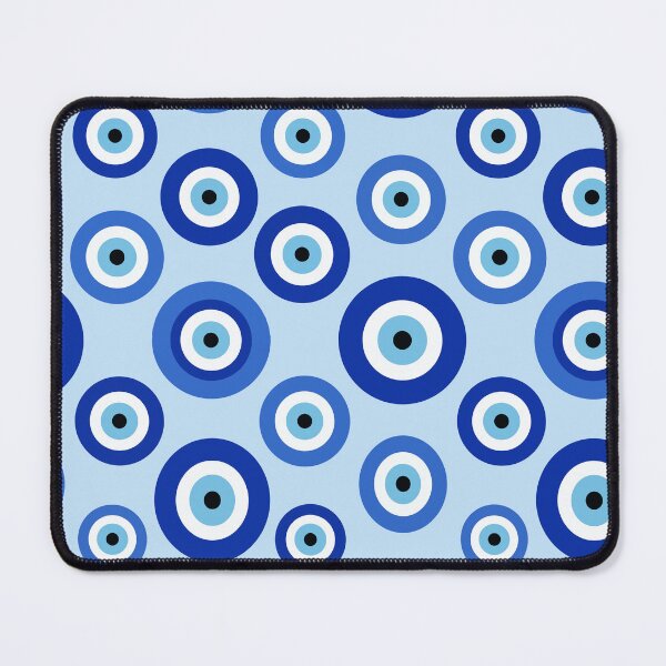 Item preview, Blue Evil Eye Amulet Pattern - Protective Nazar Spirit Art designed and sold by Far Out Goods.