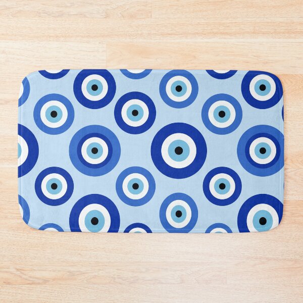 Item preview, Blue Evil Eye Amulet Pattern - Protective Nazar Spirit Art designed and sold by Far Out Goods.