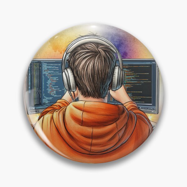 Item preview, Coding Mode On – Programmer at Work, Software Developer Life, Debugging Code Aesthetic, Tech Geek Illustration designed and sold by ChenEngEng.