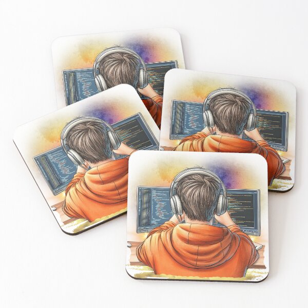 Item preview, Coding Mode On – Programmer at Work, Software Developer Life, Debugging Code Aesthetic, Tech Geek Illustration designed and sold by ChenEngEng.