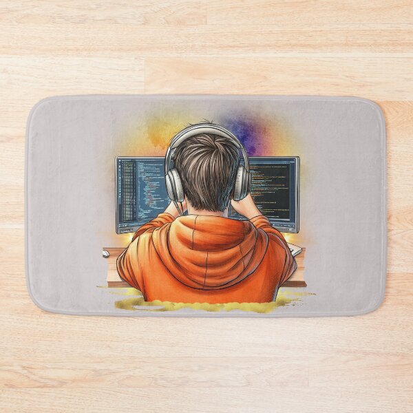 Item preview, Coding Mode On – Programmer at Work, Software Developer Life, Debugging Code Aesthetic, Tech Geek Illustration designed and sold by ChenEngEng.