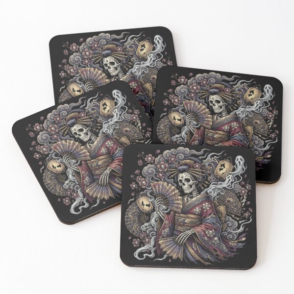 Item preview, Hone Onna Skeleton Geisha - Dark Japanese Yokai Art designed and sold by UltimateJapan.