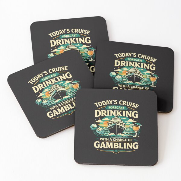 Item preview, Cruise Drinking Forecast Funny Vacation Drinking With A Chance of Gambling Design designed and sold by kiralynstration.