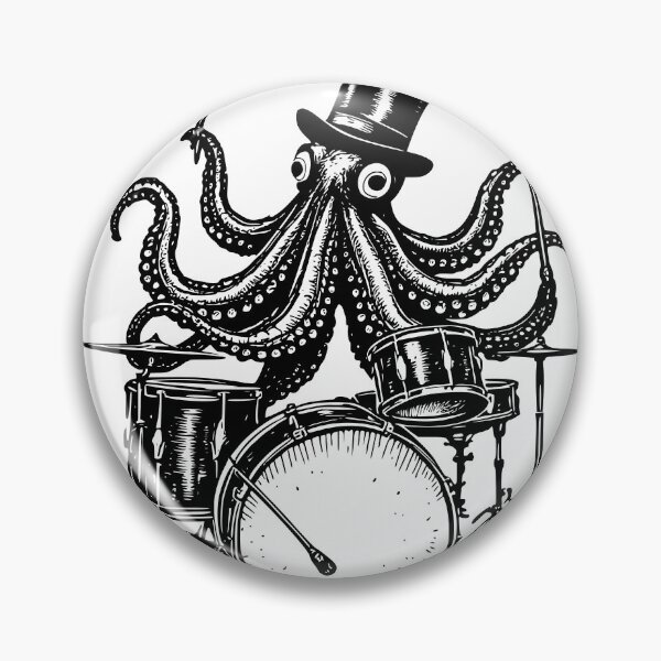 Item preview, Octopus Playing the Drums designed and sold by YV Designs & Stuff.