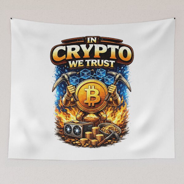 Item preview, In Crypto We Trust Bitcoin Miner Graphic Cryptocurrency Trading T-Shirt Design designed and sold by Nixora.