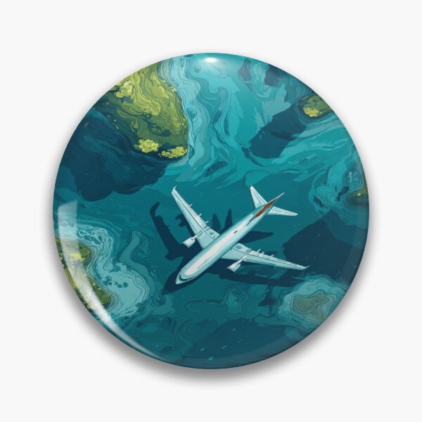 Item preview, Airplane Flying Over Ocean Islands Aerial View designed and sold by NicolasGlowArt.