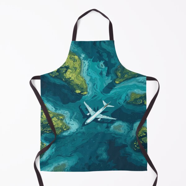 Item preview, Airplane Flying Over Ocean Islands Aerial View designed and sold by NicolasGlowArt.