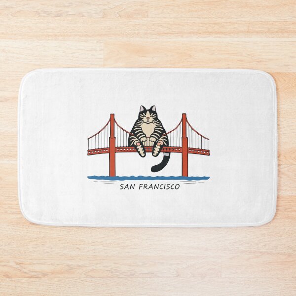 Item preview, San Francisco Cat Reading Golden Gate Bridge Book Lover Cute Travel Design designed and sold by kiralynstration.