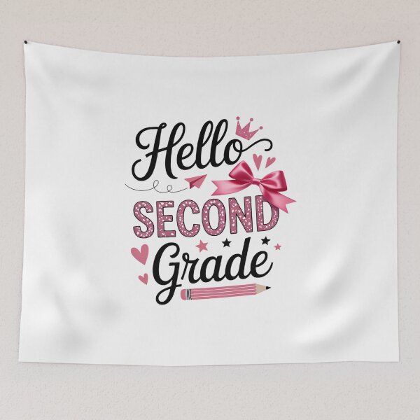 Item preview, Hello Second Grade First Day of School Coquette Teacher designed and sold by FaithAbbott.