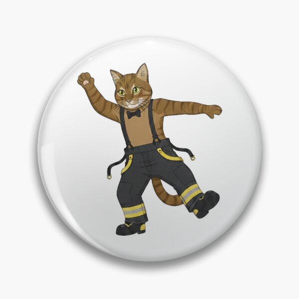 Item preview, Dancing Brown Tabby Cat Firefighter in Bow Tie designed and sold by octozap.