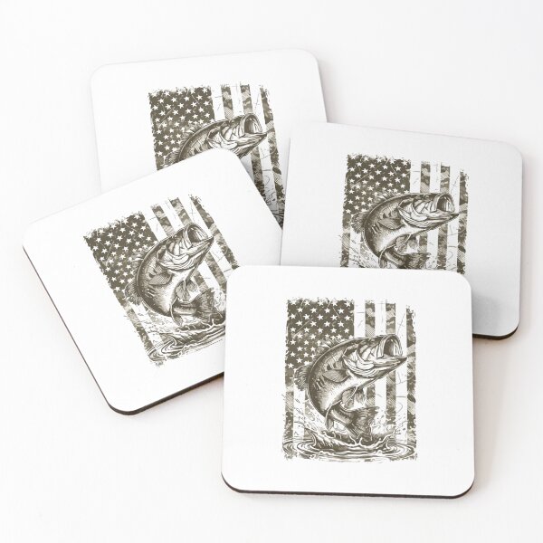 Item preview, Bass Fishing American Flag Camo Patriotic Fisherman Vintage Design designed and sold by kiralynstration.