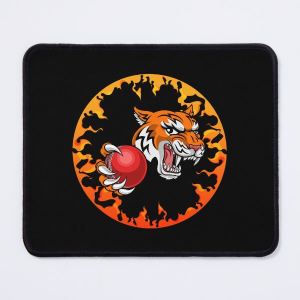 Item preview, Brave Tiger Cricket Mascot Flame Logo designed and sold by LoudVictory.