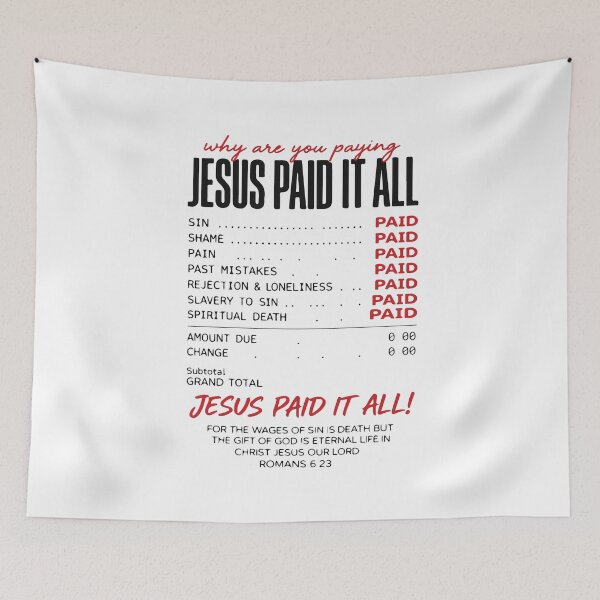 Item preview, Jesus Paid It All Christian Receipt Romans 6:23 Faith Funny Scripture Design designed and sold by kiralynstration.
