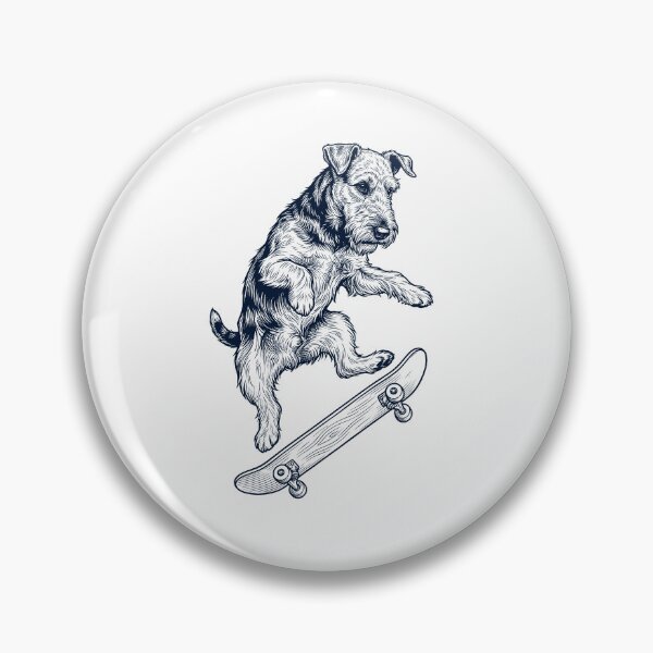 Item preview, Vintage Airedale Terrier Skateboarding Skate Dog Dad Lover designed and sold by DoodleTortle.