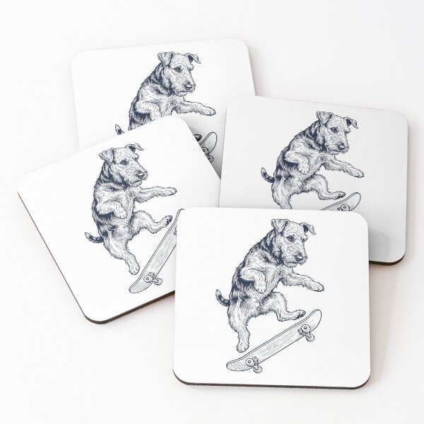 Item preview, Vintage Airedale Terrier Skateboarding Skate Dog Dad Lover designed and sold by DoodleTortle.
