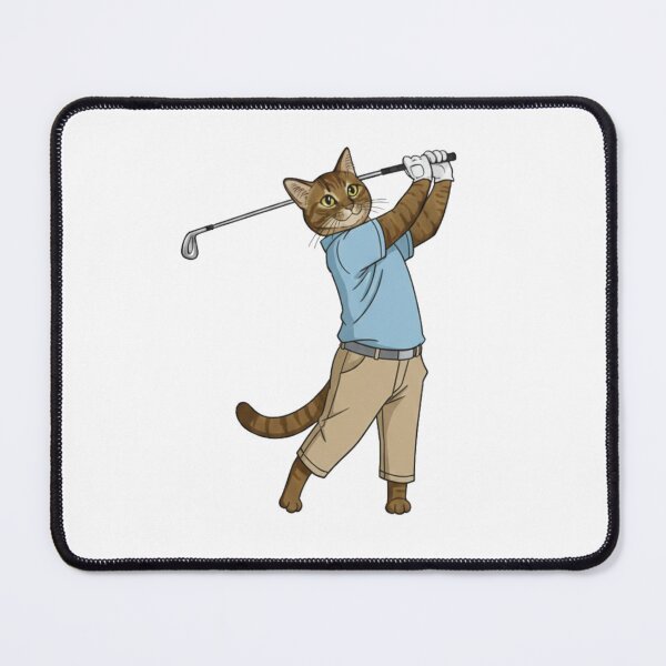Item preview, Brown Tabby Cat Golfing Driver Swing Sticker designed and sold by octozap.