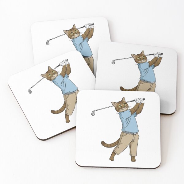 Item preview, Brown Tabby Cat Golfing Driver Swing Sticker designed and sold by octozap.