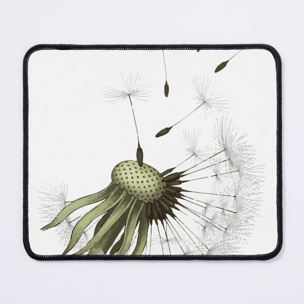Item preview, Soft botanical illustration of a dandelion seed head releasing delicate seeds into the wind, evoking nature, freedom, change, fragility designed and sold by Dejbar.