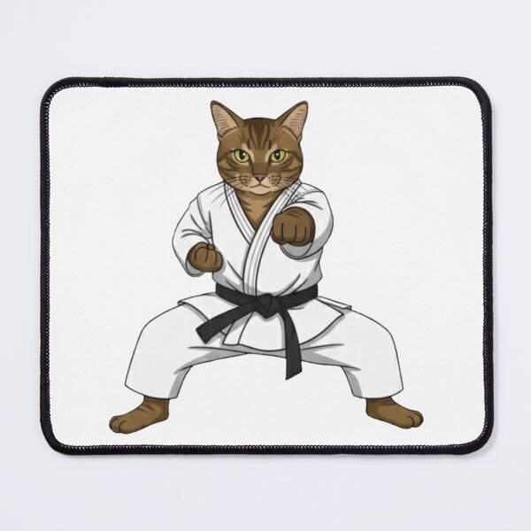Item preview, Karate Cat Black Belt Martial Arts Sticker designed and sold by octozap.