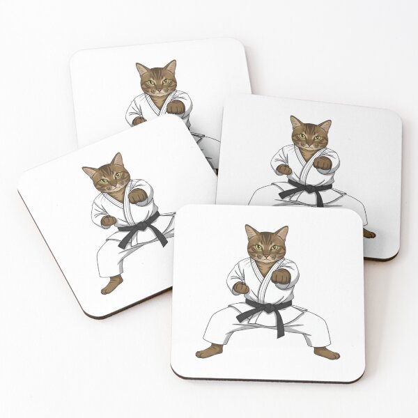 Item preview, Karate Cat Black Belt Martial Arts Sticker designed and sold by octozap.
