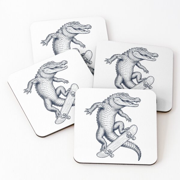 Item preview, Vintage Alligator Skateboarding Skate Animal Lover designed and sold by DoodleTortle.