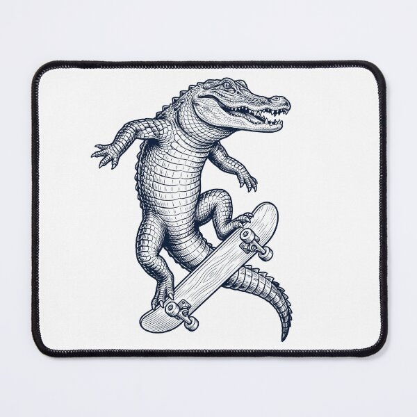 Item preview, Vintage Alligator Skateboarding Skate Animal Lover designed and sold by DoodleTortle.