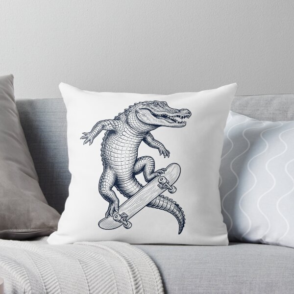 Aperçu de l'œuvre Vintage Alligator Skateboarding Skate Animal Lover créée et vendue par DoodleTortle.