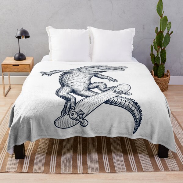 Aperçu de l'œuvre Vintage Alligator Skateboarding Skate Animal Lover créée et vendue par DoodleTortle.