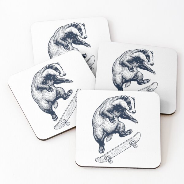 Item preview, Vintage Badger Skateboarding Skate Animal Lover designed and sold by DoodleTortle.