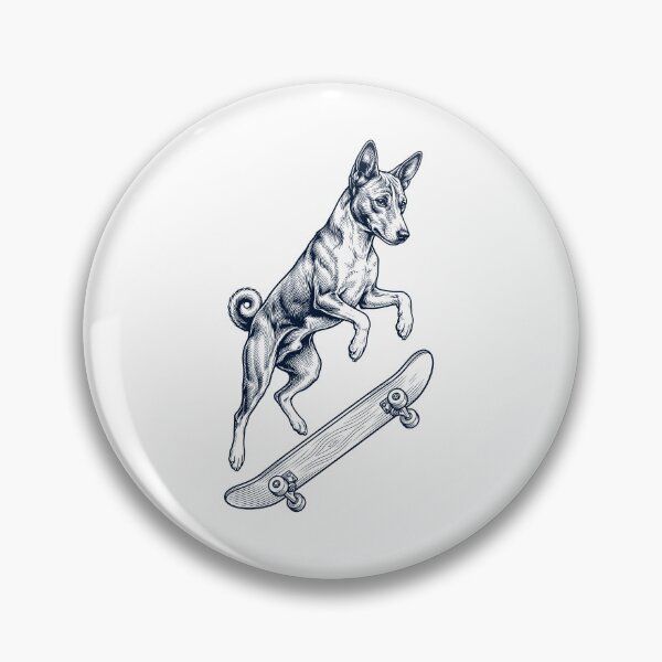 Item preview, Vintage Basenji Skateboarding Skate Dog Dad Lover designed and sold by DoodleTortle.