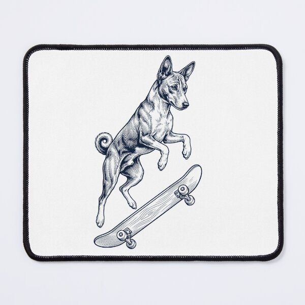 Item preview, Vintage Basenji Skateboarding Skate Dog Dad Lover designed and sold by DoodleTortle.