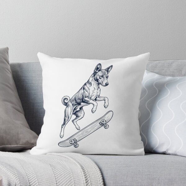 Item preview, Vintage Basenji Skateboarding Skate Dog Dad Lover designed and sold by DoodleTortle.