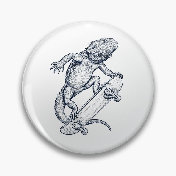 Artikelvorschau, Vintage-Bartagame-Skateboard-Skate-Tierliebhaber entworfen und verkauft von DoodleTortle.