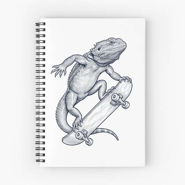 Artikelvorschau, Vintage-Bartagame-Skateboard-Skate-Tierliebhaber entworfen und verkauft von DoodleTortle.