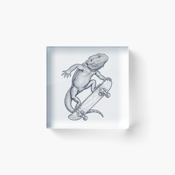 Artikelvorschau, Vintage-Bartagame-Skateboard-Skate-Tierliebhaber entworfen und verkauft von DoodleTortle.